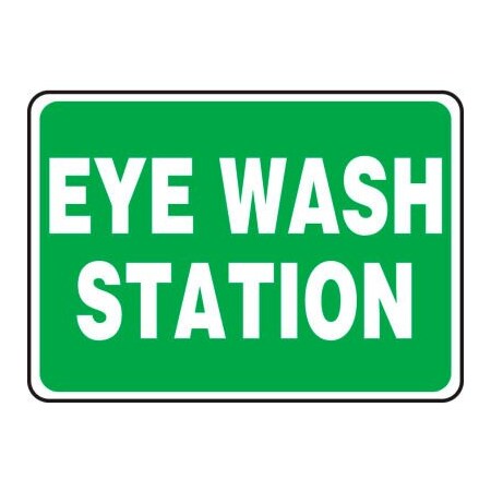 Accuform Accuform Eye Wash Station Sign, 10inW x 7inH, Aluminum MFSD987VA